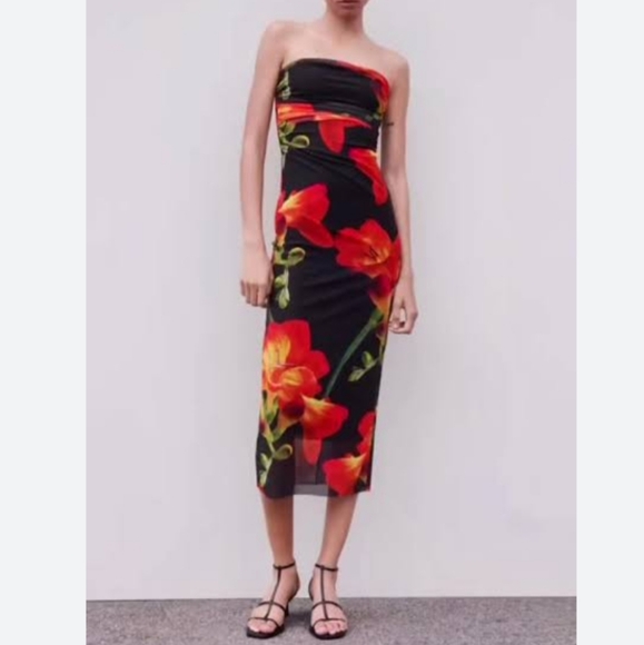 🆕️ Zara Floral Tulle Dress - Picture 3 of 3